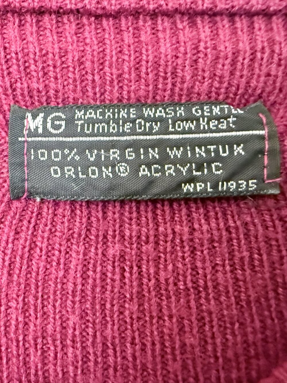 Sweater, Vintage garment, 100% Virgin Wintuk Orlon Acrylic